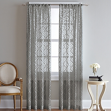 Lyric Rod Pocket Sheer Window Curtain Panel (Single). View a larger version of this product image.