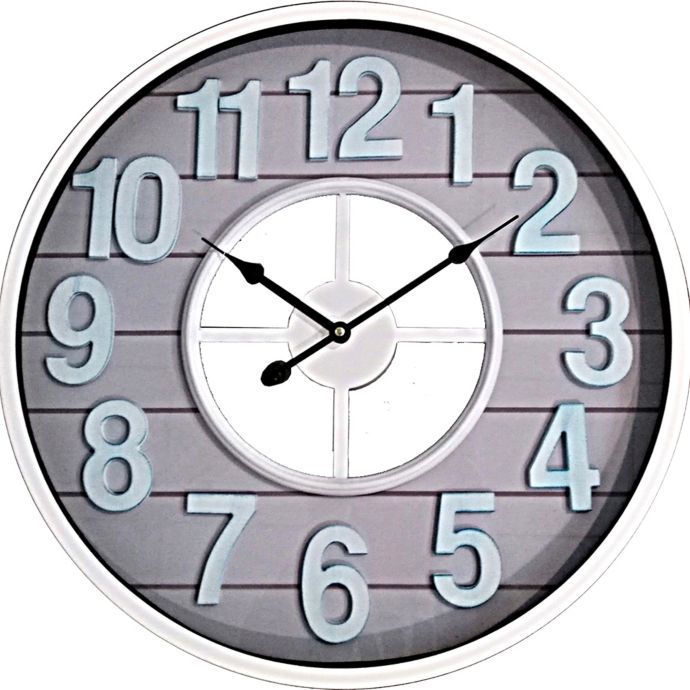 Shiplap Wall Clock in White Bed Bath & Beyond
