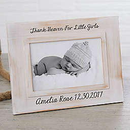 Precious Baby Engraved Picture Frame in White Wash