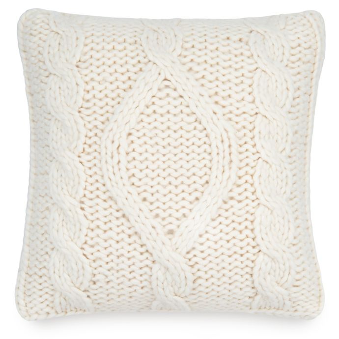 Ugg Chunky Cable Knit Square Throw Pillow In Natural Bed Bath