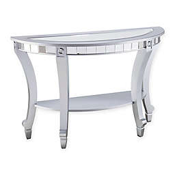 Southern Enterprises Lindsay Glam Mirrored Demilune Console Table