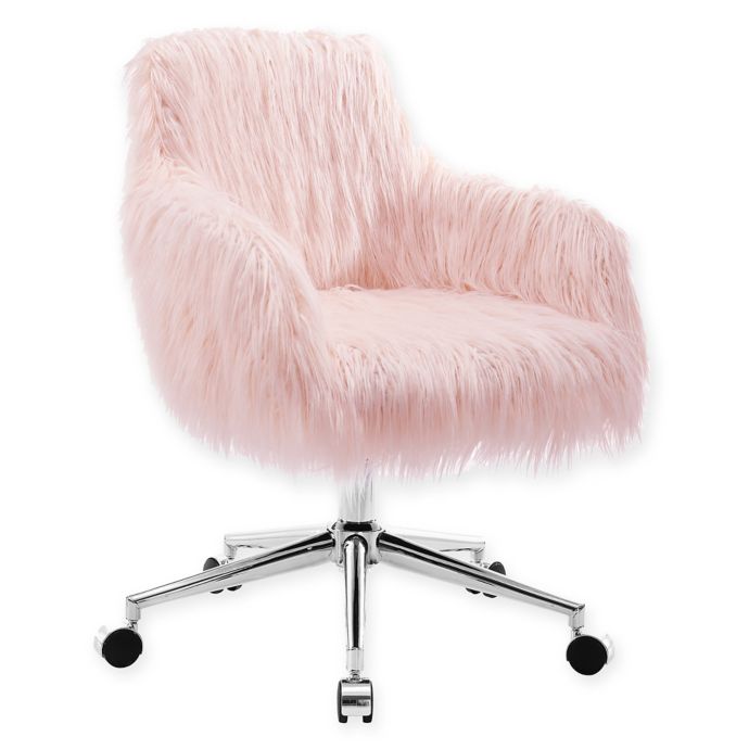 Linon Home Fiona Faux Fur Office Chair Bed Bath Beyond