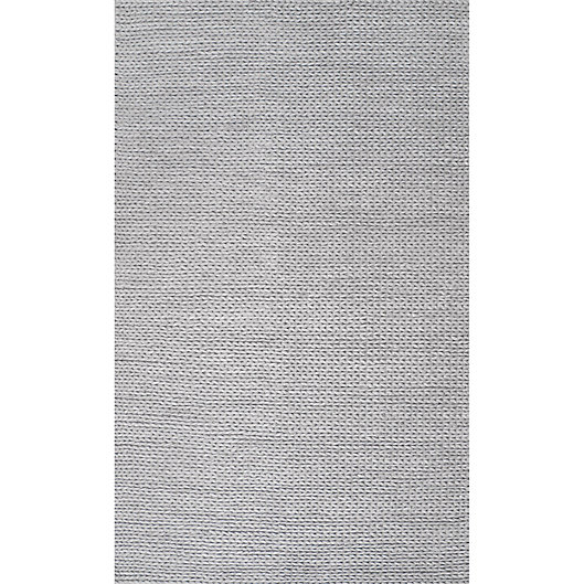 Alternate image 1 for nuLOOM Chunky Woolen Cable 4-Foot x 6-Foot Area Rug in Light Grey