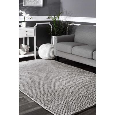 nuLOOM Chunky Woolen Cable 5-Foot x 8-Foot Area Rug in Light Grey