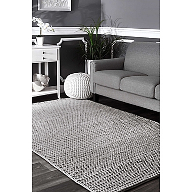 nuLOOM Chunky Woolen Cable 5-Foot x 8-Foot Area Rug in Light Grey. View a larger version of this product image.