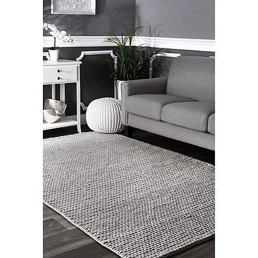 Alternate image 1 for nuLOOM Chunky Woolen Cable 5-Foot x 8-Foot Area Rug in Light Grey