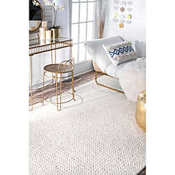nuLOOM Chunky Woolen Cable 5-Foot x 8-Foot Area Rug in Off-White