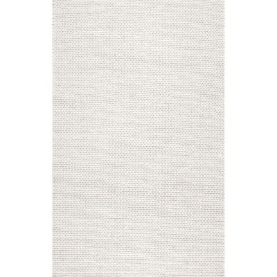 nuLOOM Chunky Woolen Cable 9-Foot x 12-Foot Area Rug in Off-White