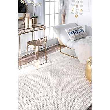 nuLOOM Chunky Woolen Cable10-Foot x 14-Foot Area Rug in Off-White. View a larger version of this product image.