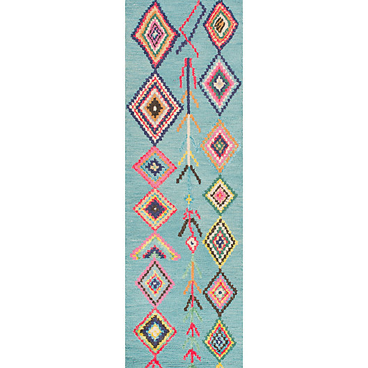 Alternate image 1 for nuLOOM Belini 2-Foot 6-Inch x 10-Foot Runner in Turquoise