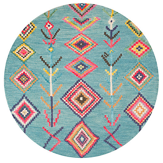 Alternate image 1 for nuLOOM Belini 6-Foot Round Area Rug in Turquoise