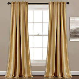 Lush Décor Julia Stripe 84-Inch Rod Pocket Room Darkening Curtain Panels in Taupe (Set of 2)