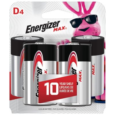 Energizer&reg; Max 4-Pack D 1.5-Volt Alkaline Batteries