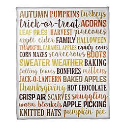 Designs Direct Fall Things Throw Blanket in White