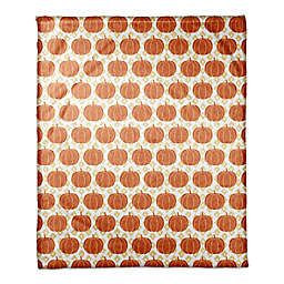 Designs Direct Pumpkins Throw Blanket in Orange