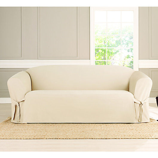 Alternate image 1 for Sure Fit® Heavyweight Box Seat Loveseat Cover