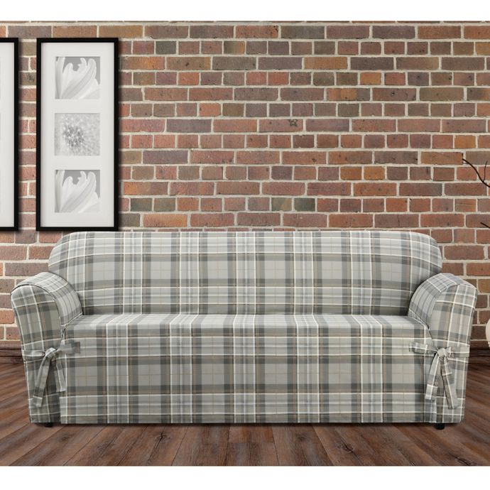 Sure Fit Highland Plaid Sofa Protector Bed Bath Beyond