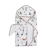 Little Unicorn&trade; Cotton Hooded Towel and Washcloth Set in Forest Friends