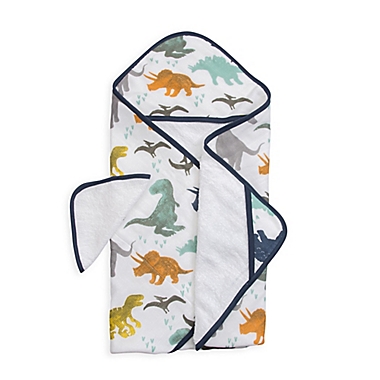 Little Unicorn Cotton Muslin and Terry Hooded Towel and Washcloth Set in Dino Friends. View a larger version of this product image.