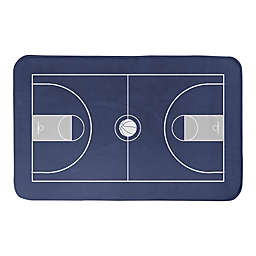 Designs Direct 34-Inch x 21-Inch Basketball Court Bath Mat in Blue