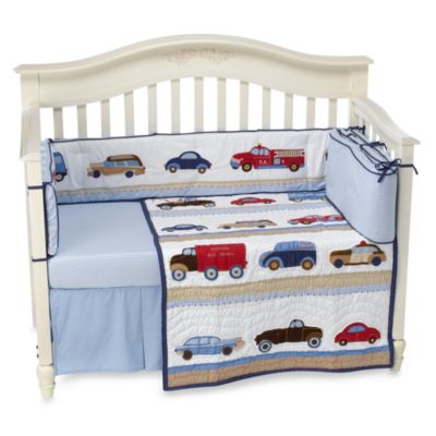 vintage car crib bedding