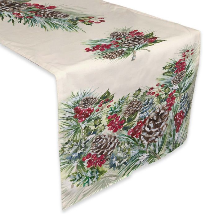 Laural Home® Winter Garland Table Runner | Bed Bath & Beyond