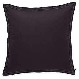 Lacoste Washed Sateen Square Throw Pillow in Iron