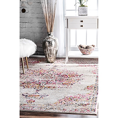 nuLOOM Sunny Wildflower Medallion 10-Foot x 14-Foot Area Rug in Pink. View a larger version of this product image.