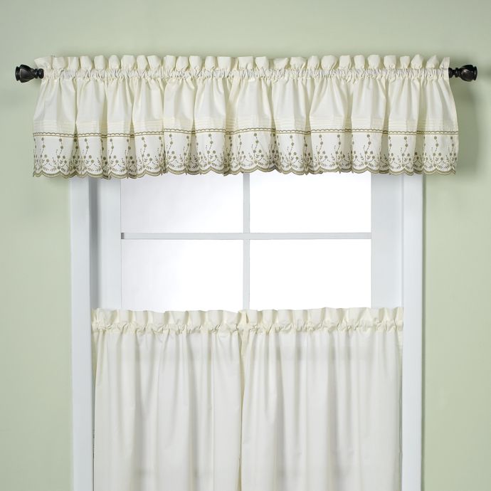 Abby Kitchen Window Tailored Valance In Sage Bed Bath Beyond