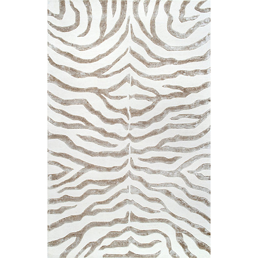 Alternate image 1 for nuLOOM Plush Zebra 2-Foot x 3-Foot Accent Rug in Grey
