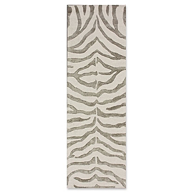 nuLOOM Plush Zebra 2-Foot 6-Inch x 8-Foot Runner in Grey. View a larger version of this product image.