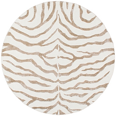 nuLOOM Plush Zebra 6-Foot Round Area Rug in Grey. View a larger version of this product image.