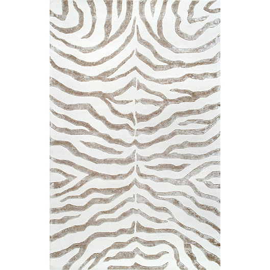 Alternate image 1 for nuLOOM Plush Zebra 7-Foot 6-Inch x 9-Foot 6-Inch Area Rug in Grey