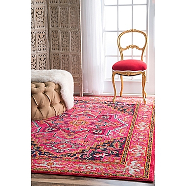 nuLOOM Vintage Mackenzie 7-Foot 10-Inch x 11-Foot Area Rug in Pink. View a larger version of this product image.