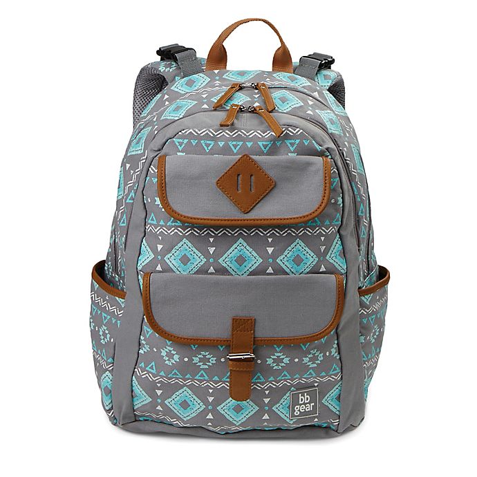 BB Gear Aztec Print Backpack Diaper Bag in Grey/Turquoise buybuy BABY