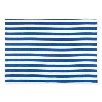 blue white striped beach towel