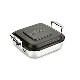 All-Clad 2.2 qt. Stainless Steel Square Baker with Lid in Gray