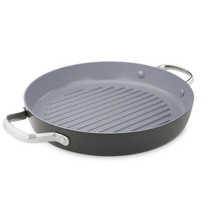 GreenPan™ Valencia Pro Ceramic Nonstick 11-Inch Round Grill Pan in Grey  Bed Bath & Beyond