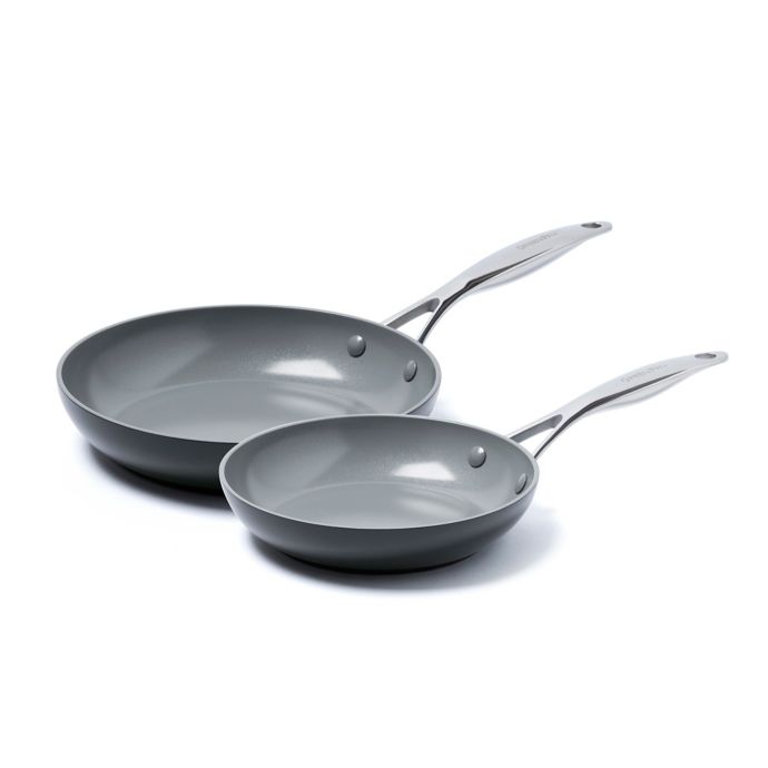GreenPan™ Valencia Pro Ceramic Nonstick 8-Inch and 10-Inch Fry Pans Set in Grey  Bed Bath & Beyond