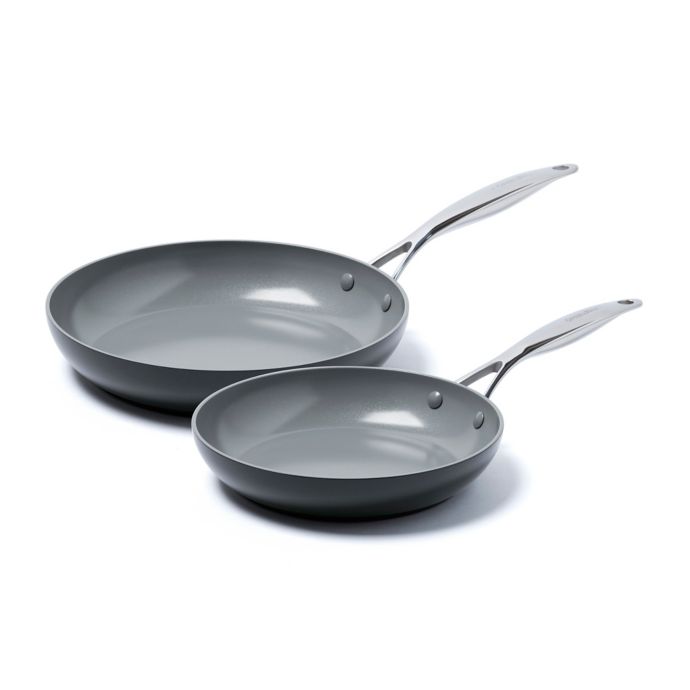 GreenPan™ Valencia Pro Ceramic Nonstick 10-Inch and 12-Inch Fry Pans Set in Grey  Bed Bath & Beyond