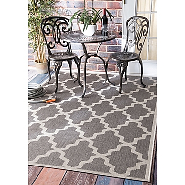 nuLOOM Gina Moroccan Trellis 3-Foot 3-Inch x 4-Foot 11-Inch Indoor/Outdoor Accent Rug in Grey. View a larger version of this product image.