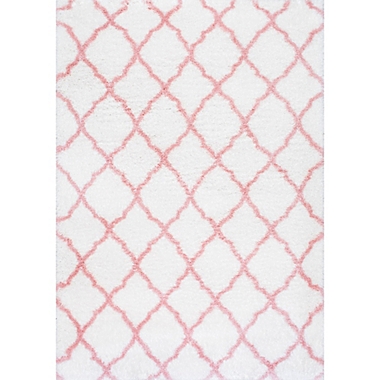 nuLOOM Nelda Trellis Kids 7-Foot 10-Inch x 10-Foot Area Rug in Baby Pink. View a larger version of this product image.