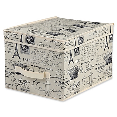 Home Basics&reg; Paris Jumbo Storage Box with Lid. View a larger version of this product image.