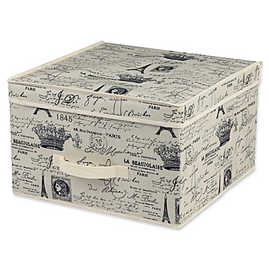 Home Basics&reg; Paris Large Storage Box with Lid. View a larger version of this product image.