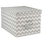 Alternate image 0 for Home Basics&reg; Chevron Large Storage Box with Lid in Grey