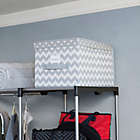 Alternate image 1 for Home Basics&reg; Chevron Large Storage Box with Lid in Grey