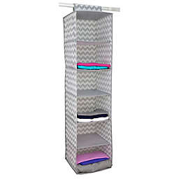 Home Basics® Chevron 6-Shelf Hanging Closet Organizer in Grey