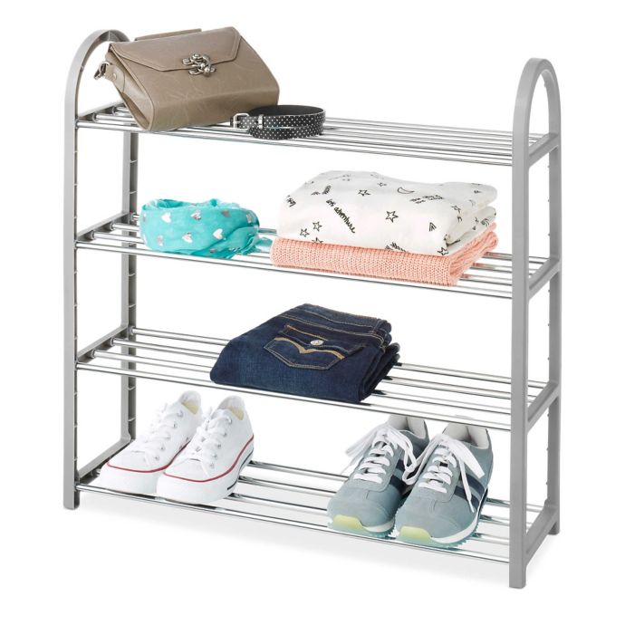 Whitmor 4 Tier Compact Closet Shelves In Grey Bed Bath Beyond