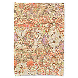 Weave & Wander Mcclare Distressed Modern Ikat 5' x 8' Area Rug in Orange/Pink
