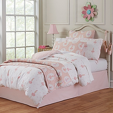 Lullaby Bedding Ballerina 3-Piece Full/Queen Quilt Set in Pink/White. View a larger version of this product image.